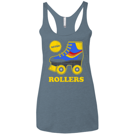 T-Shirts Indigo / X-Small Retro rollers Women's Triblend Racerback Tank