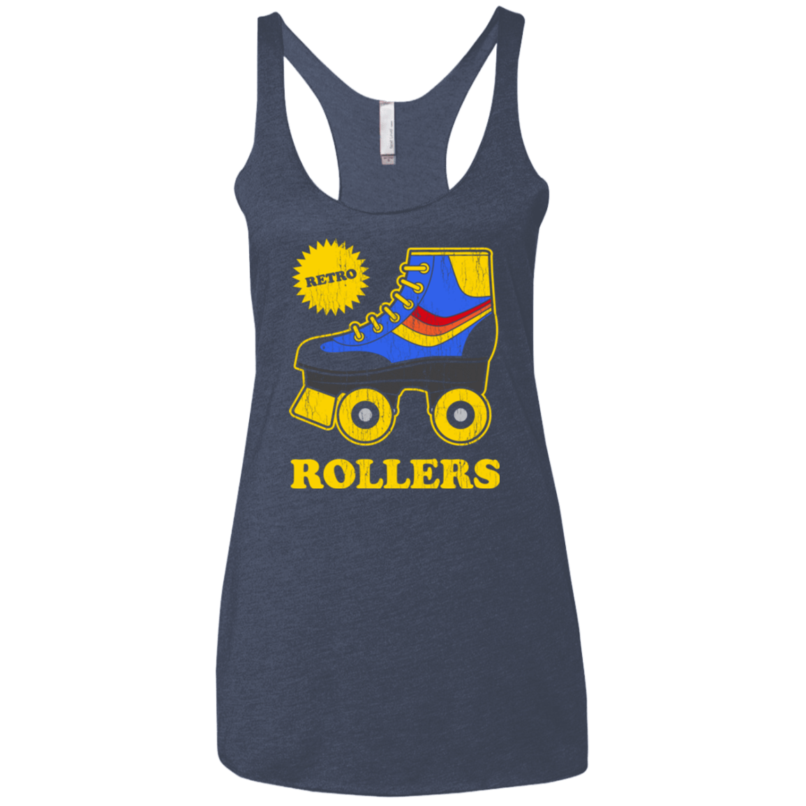 T-Shirts Vintage Navy / X-Small Retro rollers Women's Triblend Racerback Tank