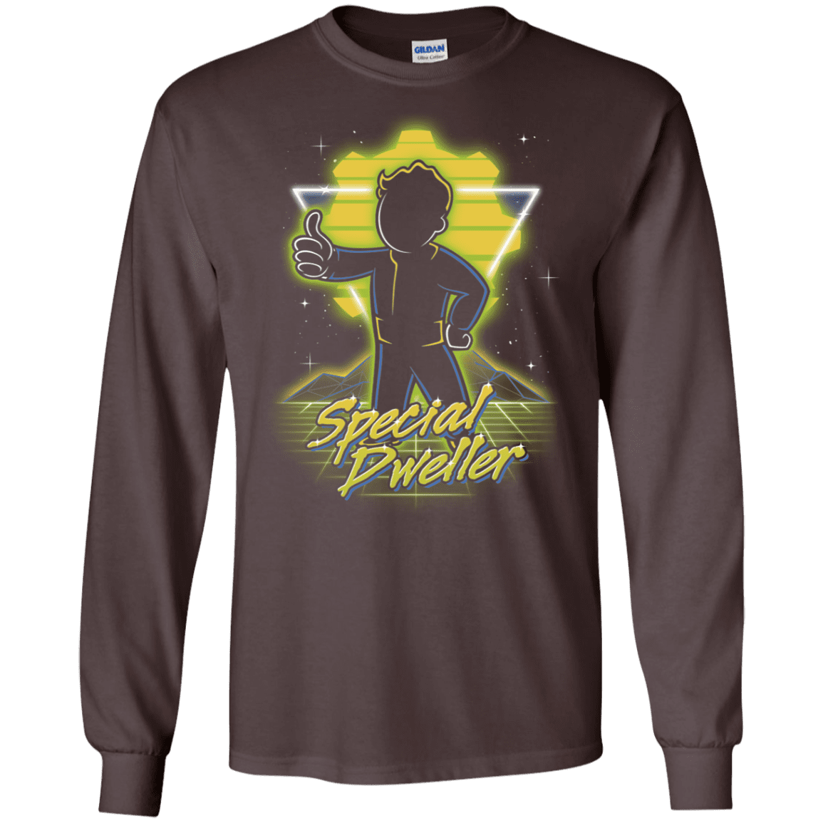 T-Shirts Dark Chocolate / S Retro Special Dweller Men's Long Sleeve T-Shirt