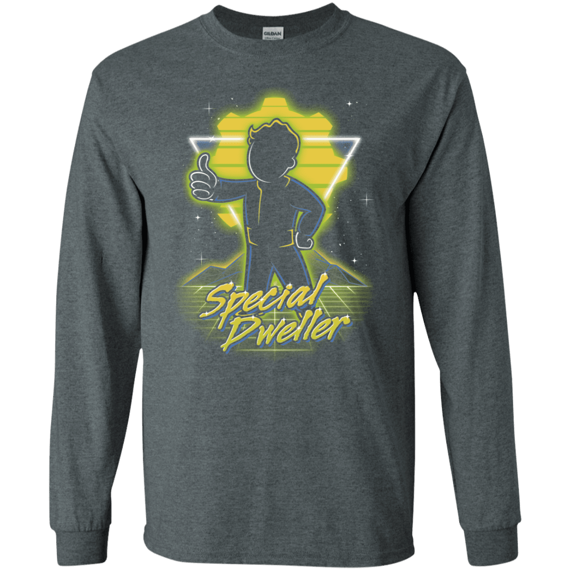 T-Shirts Dark Heather / S Retro Special Dweller Men's Long Sleeve T-Shirt