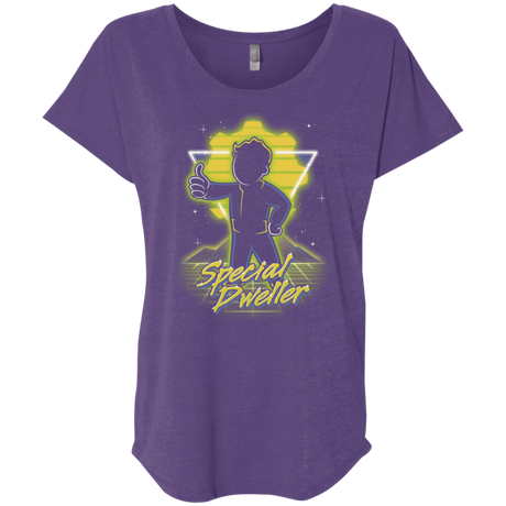 T-Shirts Purple Rush / X-Small Retro Special Dweller Triblend Dolman Sleeve