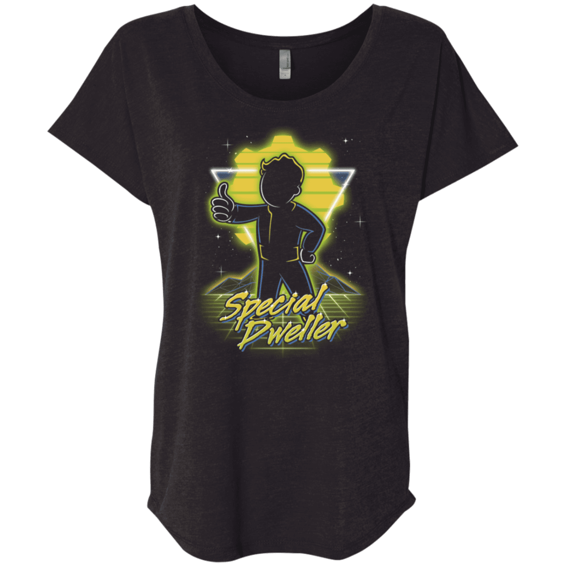 T-Shirts Vintage Black / X-Small Retro Special Dweller Triblend Dolman Sleeve