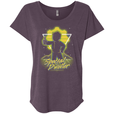 T-Shirts Vintage Purple / X-Small Retro Special Dweller Triblend Dolman Sleeve