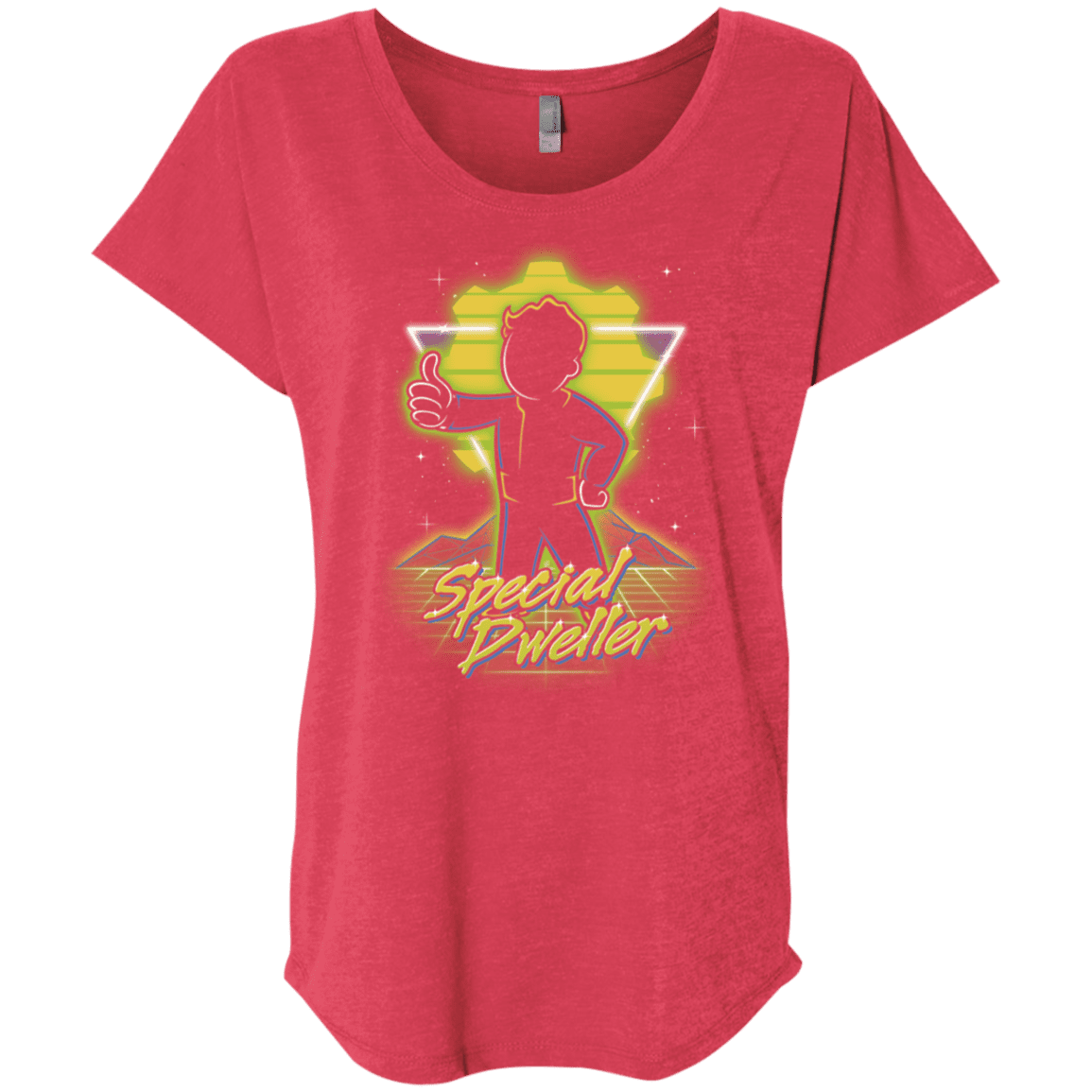 T-Shirts Vintage Red / X-Small Retro Special Dweller Triblend Dolman Sleeve