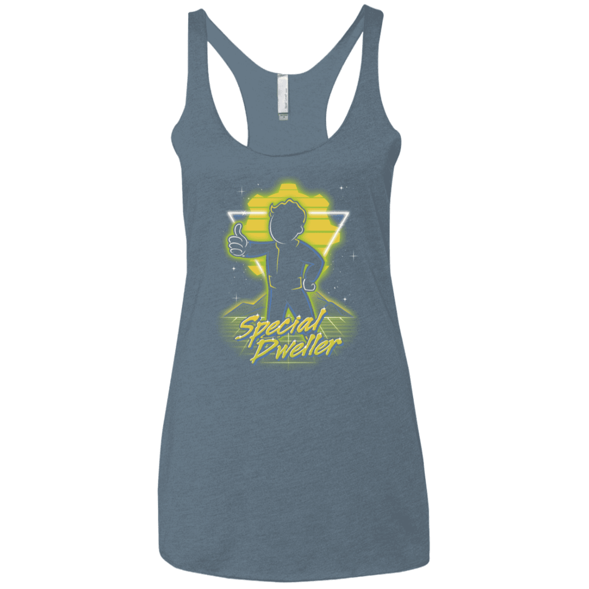 T-Shirts Indigo / X-Small Retro Special Dweller Women's Triblend Racerback Tank
