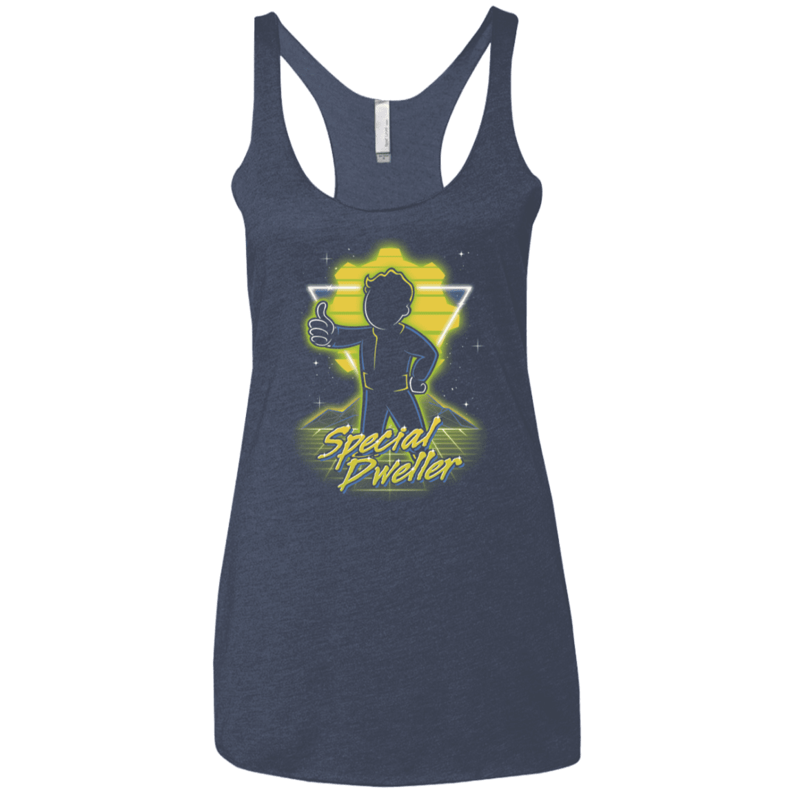 T-Shirts Vintage Navy / X-Small Retro Special Dweller Women's Triblend Racerback Tank