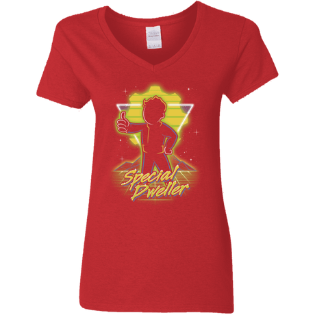 T-Shirts Red / S Retro Special Dweller Women's V-Neck T-Shirt