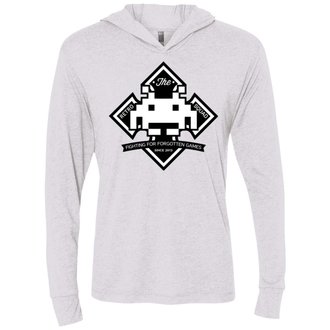 T-Shirts Heather White / X-Small Retro Squad Triblend Long Sleeve Hoodie Tee