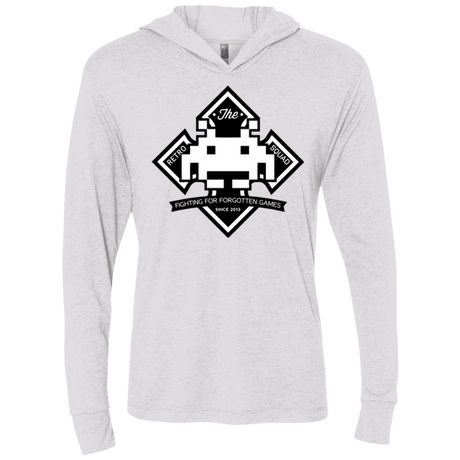 T-Shirts Heather White / X-Small Retro Squad Triblend Long Sleeve Hoodie Tee