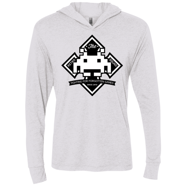 T-Shirts Heather White / X-Small Retro Squad Triblend Long Sleeve Hoodie Tee