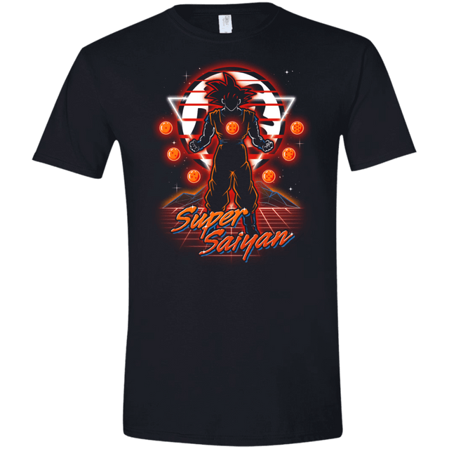 T-Shirts Black / X-Small Retro Super Saiyan Men's Semi-Fitted Softstyle