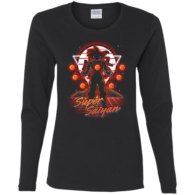 T-Shirts Black / S Retro Super Saiyan Women's Long Sleeve T-Shirt