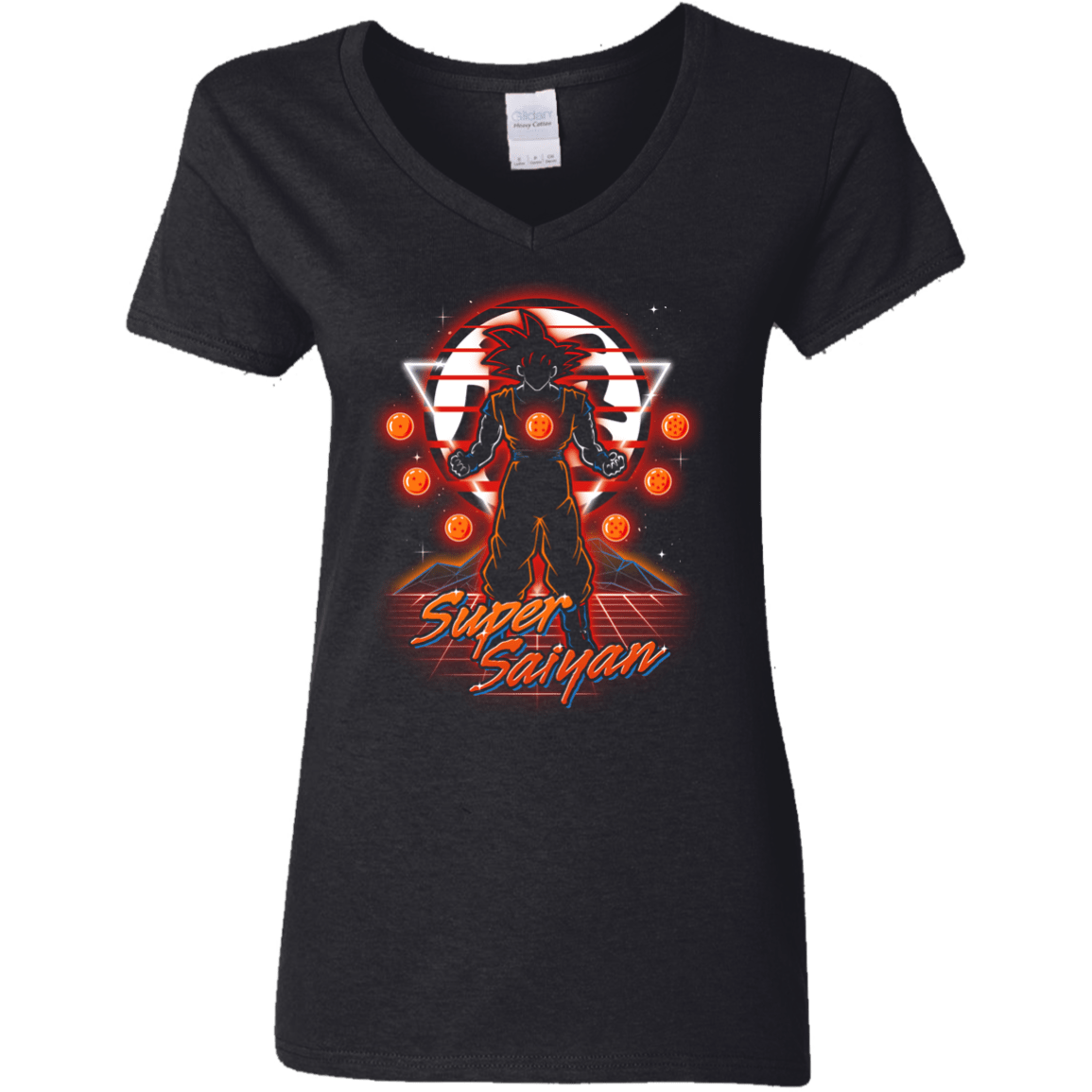 Retro Super Saiyan Women's V-Neck T-Shirt