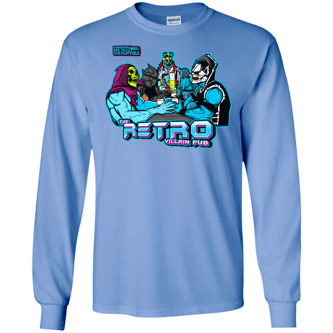 T-Shirts Carolina Blue / S Retro Villain Pub Men's Long Sleeve T-Shirt