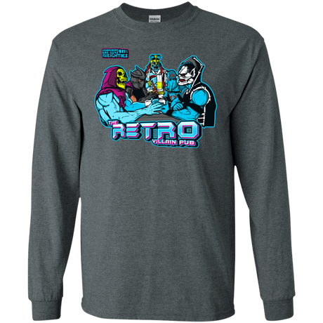 T-Shirts Dark Heather / S Retro Villain Pub Men's Long Sleeve T-Shirt