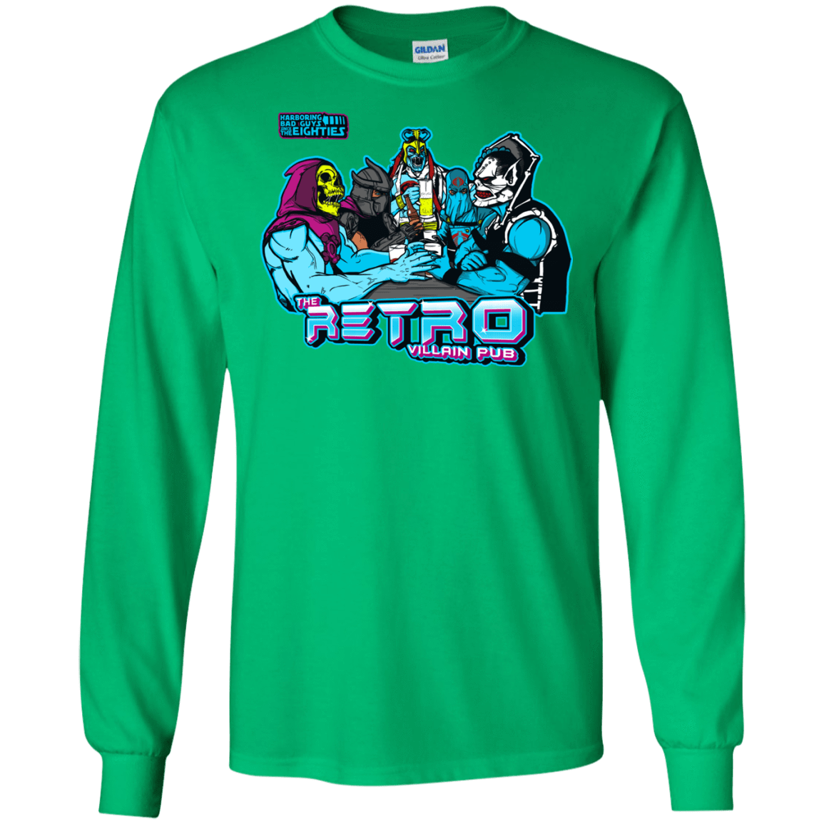 T-Shirts Irish Green / S Retro Villain Pub Men's Long Sleeve T-Shirt