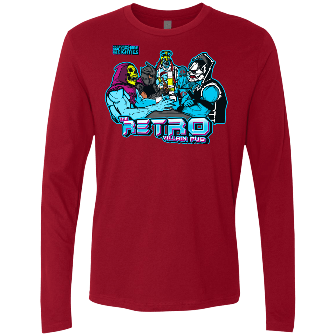 T-Shirts Cardinal / S Retro Villain Pub Men's Premium Long Sleeve