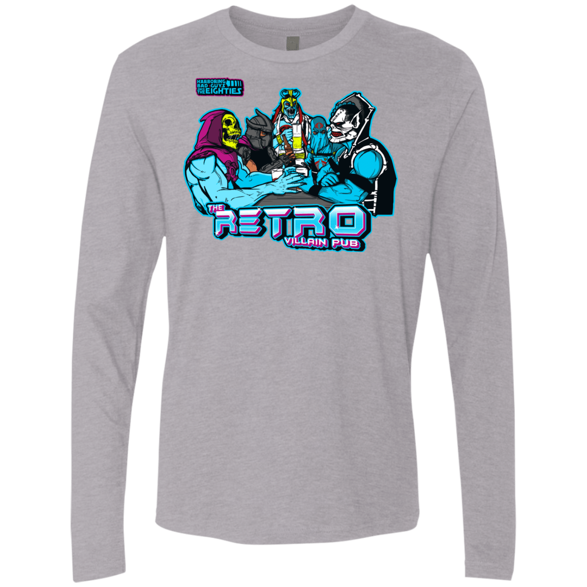 T-Shirts Heather Grey / S Retro Villain Pub Men's Premium Long Sleeve