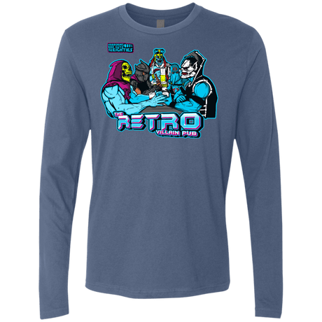 T-Shirts Indigo / S Retro Villain Pub Men's Premium Long Sleeve