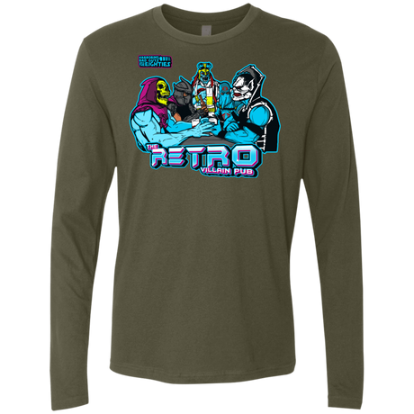 T-Shirts Military Green / S Retro Villain Pub Men's Premium Long Sleeve