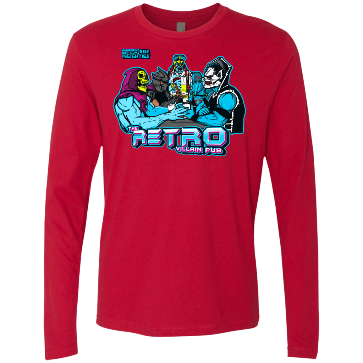 T-Shirts Red / S Retro Villain Pub Men's Premium Long Sleeve