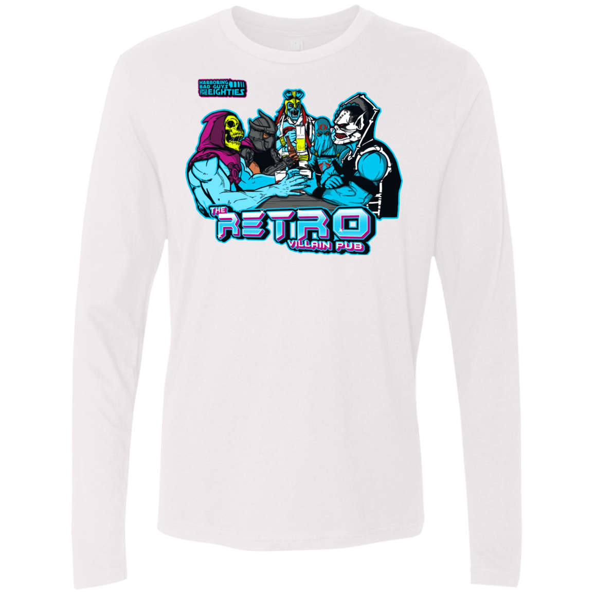 T-Shirts White / S Retro Villain Pub Men's Premium Long Sleeve