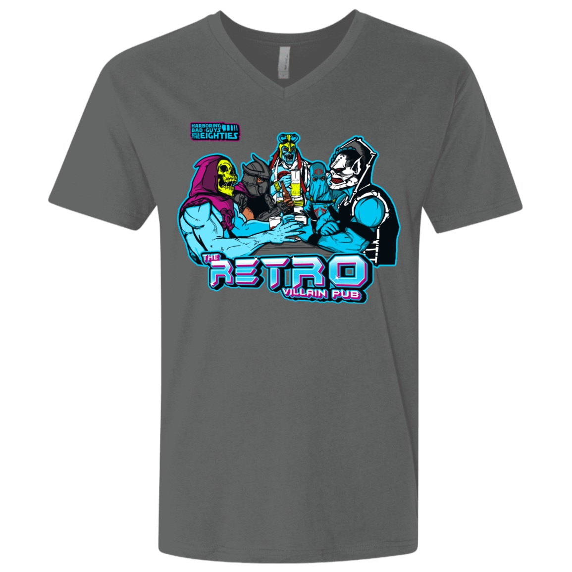T-Shirts Heavy Metal / X-Small Retro Villain Pub Men's Premium V-Neck
