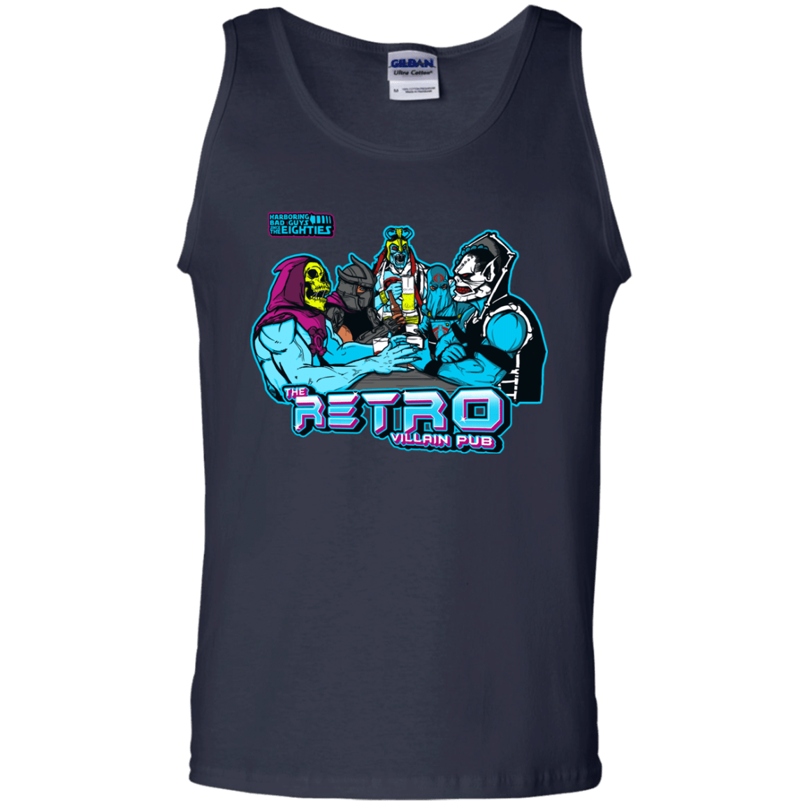 T-Shirts Navy / S Retro Villain Pub Men's Tank Top