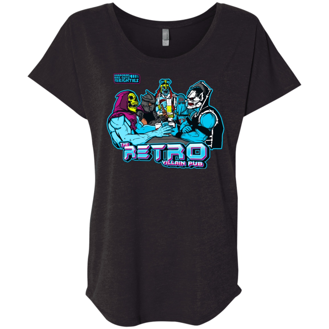 T-Shirts Vintage Black / X-Small Retro Villain Pub Triblend Dolman Sleeve