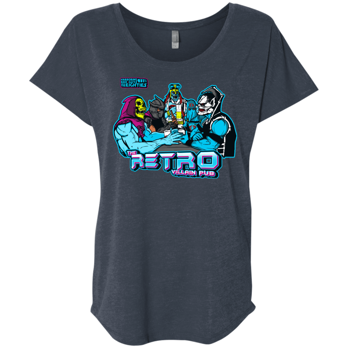 T-Shirts Vintage Navy / X-Small Retro Villain Pub Triblend Dolman Sleeve