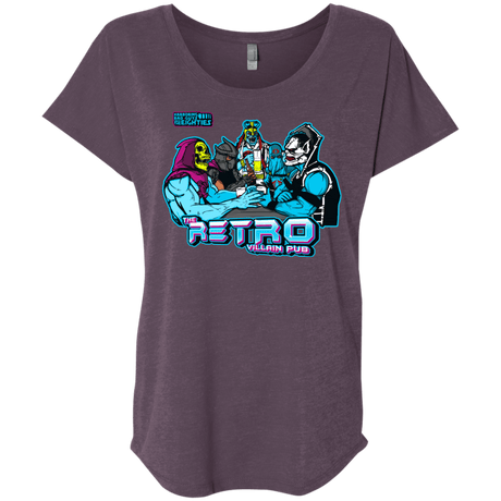 T-Shirts Vintage Purple / X-Small Retro Villain Pub Triblend Dolman Sleeve