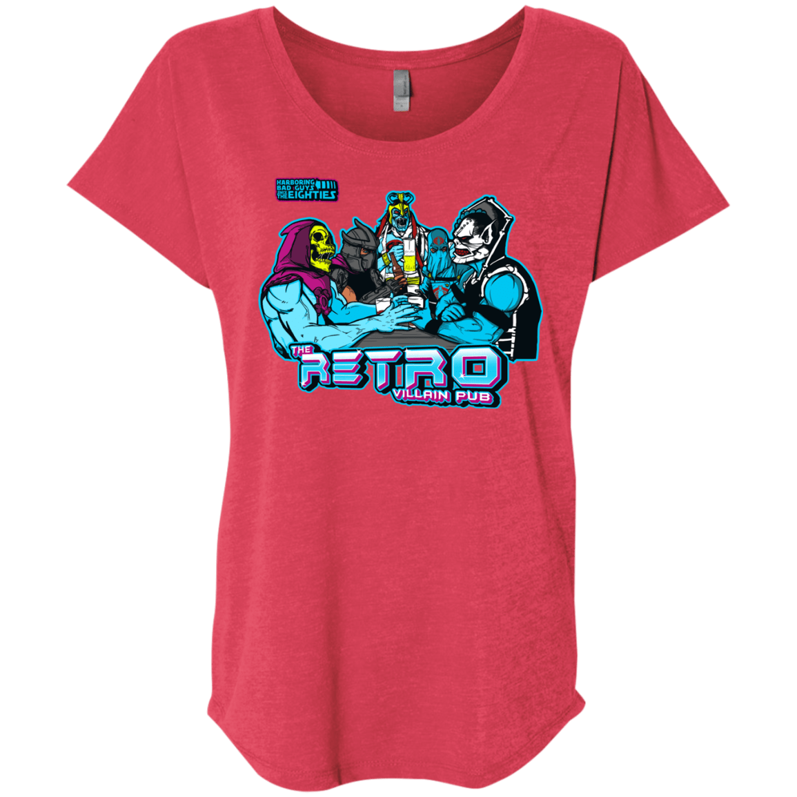 T-Shirts Vintage Red / X-Small Retro Villain Pub Triblend Dolman Sleeve