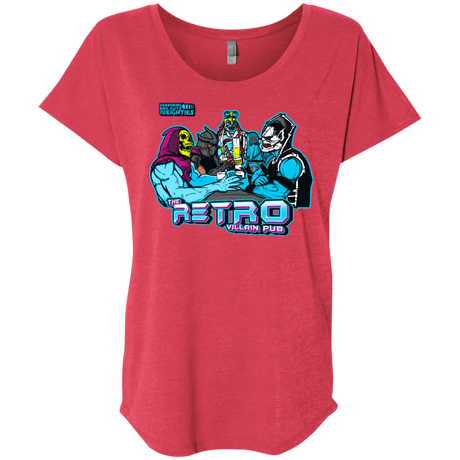T-Shirts Vintage Red / X-Small Retro Villain Pub Triblend Dolman Sleeve
