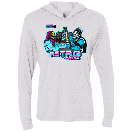 T-Shirts Heather White / X-Small Retro Villain Pub Triblend Long Sleeve Hoodie Tee