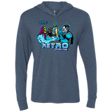 T-Shirts Indigo / X-Small Retro Villain Pub Triblend Long Sleeve Hoodie Tee