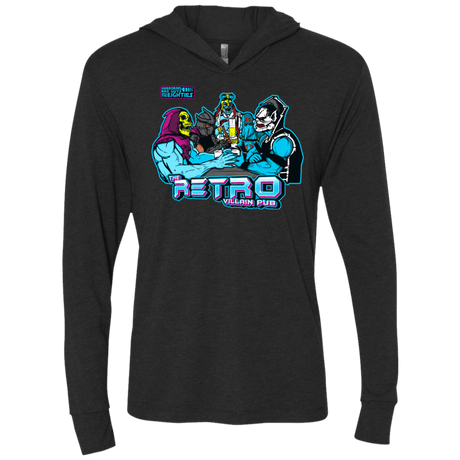 T-Shirts Vintage Black / X-Small Retro Villain Pub Triblend Long Sleeve Hoodie Tee