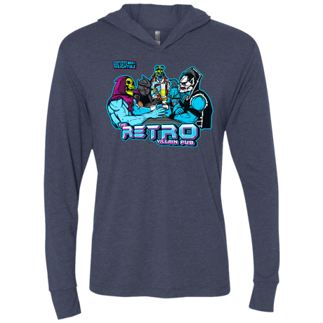 T-Shirts Vintage Navy / X-Small Retro Villain Pub Triblend Long Sleeve Hoodie Tee