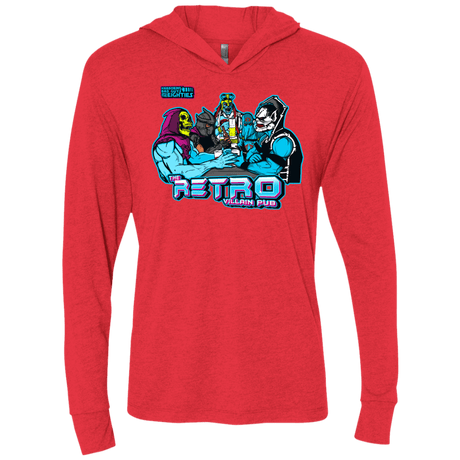 T-Shirts Vintage Red / X-Small Retro Villain Pub Triblend Long Sleeve Hoodie Tee