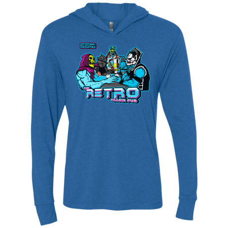 T-Shirts Vintage Royal / X-Small Retro Villain Pub Triblend Long Sleeve Hoodie Tee