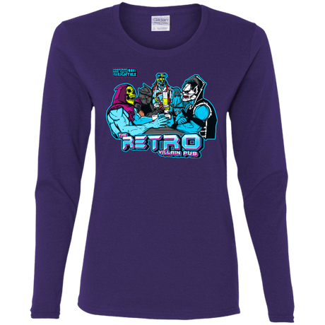 T-Shirts Purple / S Retro Villain Pub Women's Long Sleeve T-Shirt