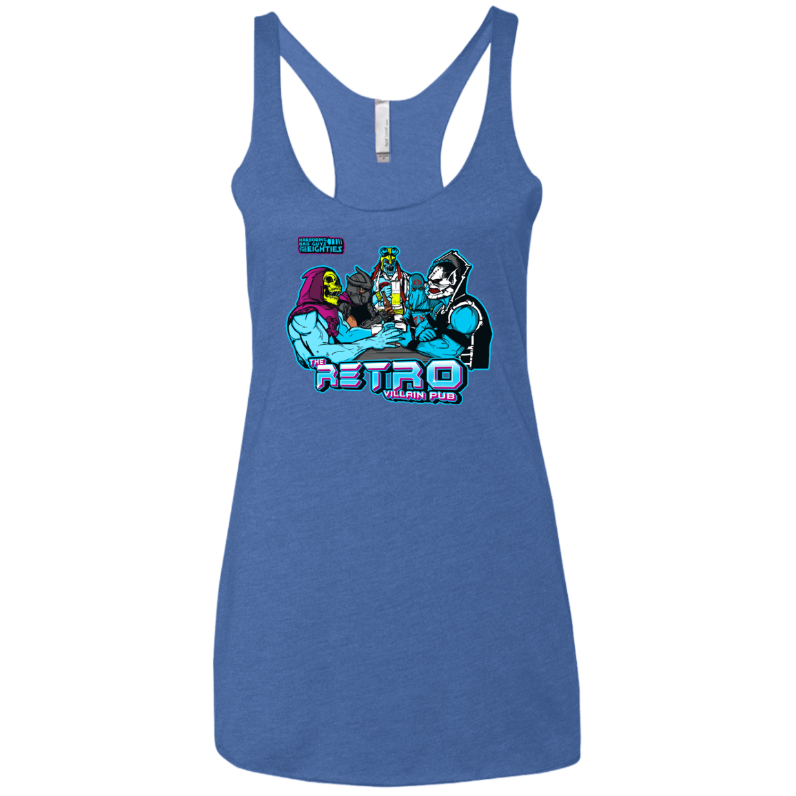 T-Shirts Vintage Royal / X-Small Retro Villain Pub Women's Triblend Racerback Tank