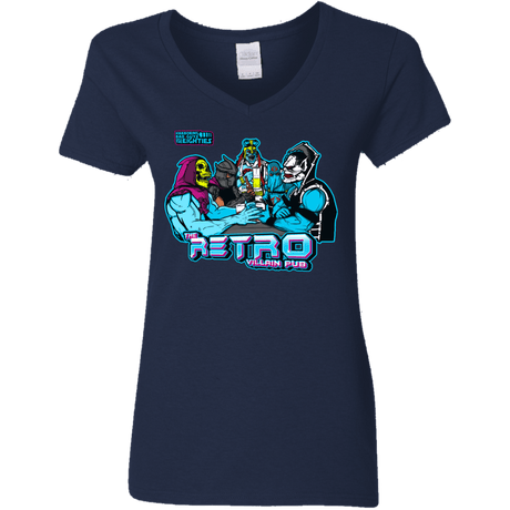 T-Shirts Navy / S Retro Villain Pub Women's V-Neck T-Shirt