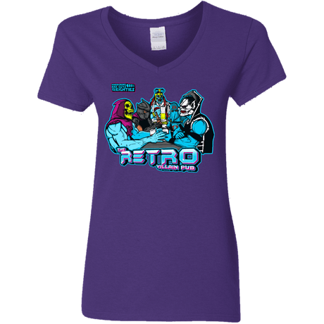 T-Shirts Purple / S Retro Villain Pub Women's V-Neck T-Shirt