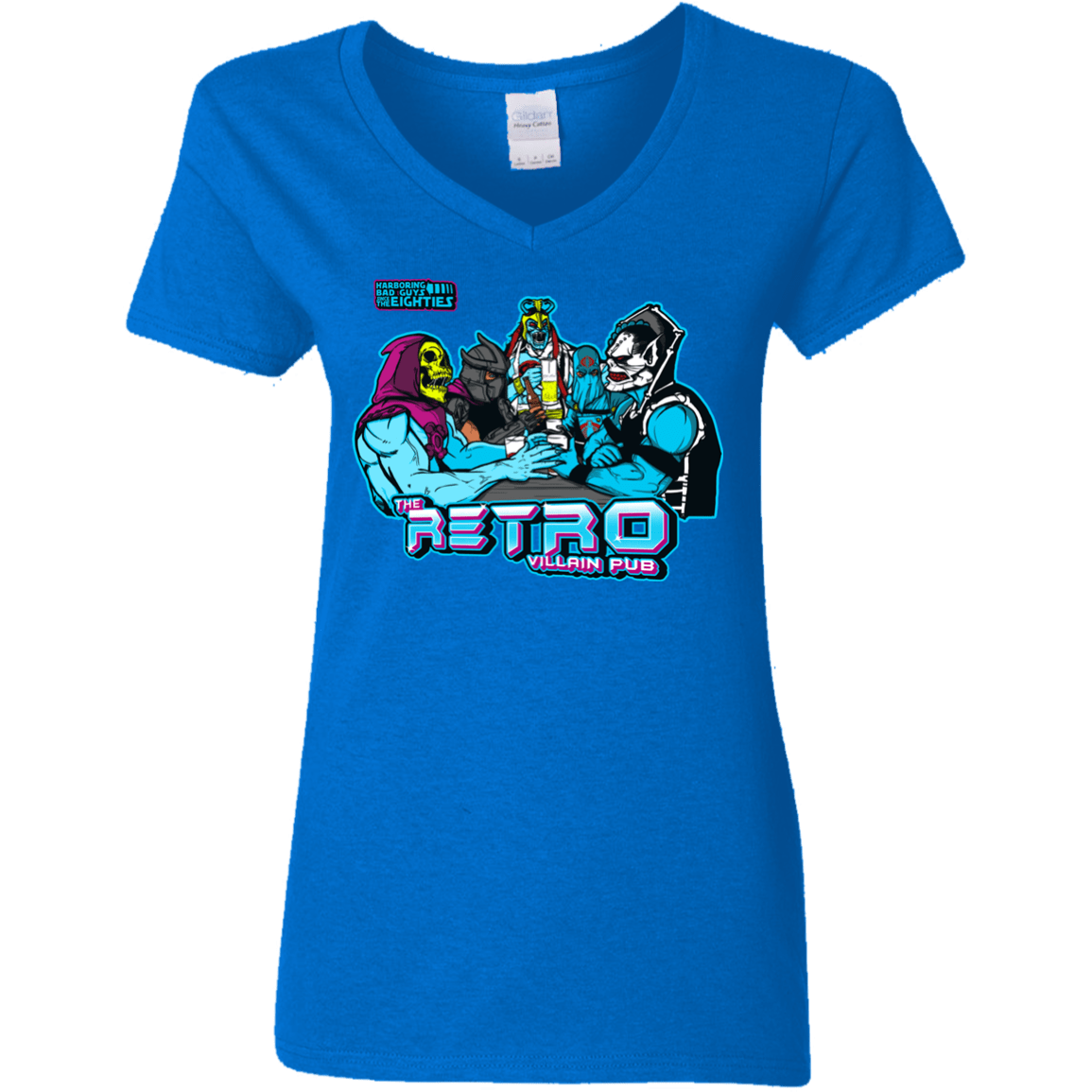 T-Shirts Royal / S Retro Villain Pub Women's V-Neck T-Shirt