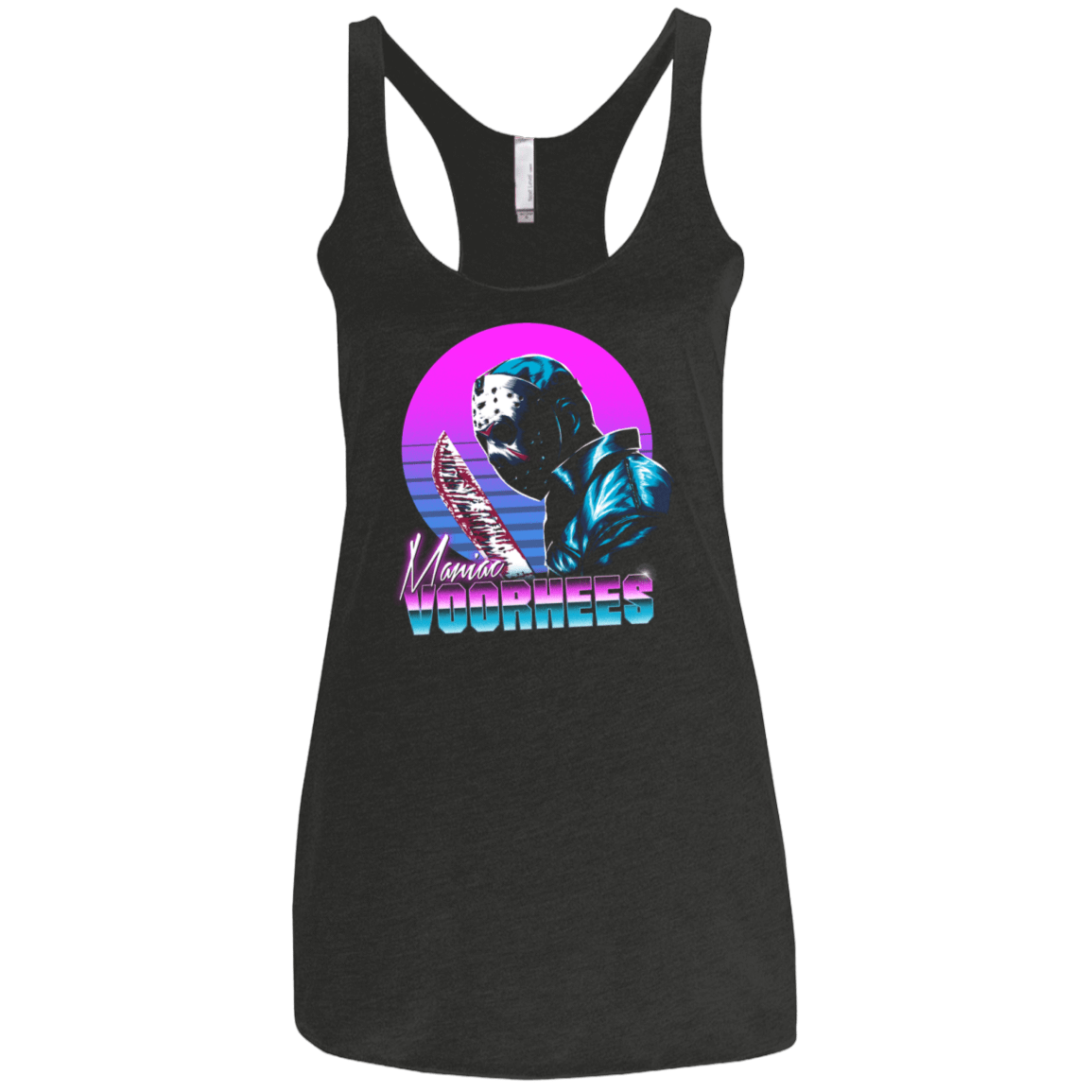 T-Shirts Vintage Black / X-Small Retro Voorhees Women's Triblend Racerback Tank