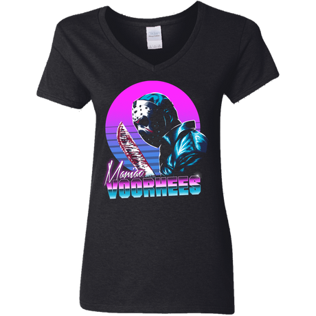 T-Shirts Black / S Retro Voorhees Women's V-Neck T-Shirt