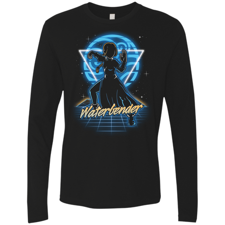 T-Shirts Black / S Retro Waterbender Men's Premium Long Sleeve