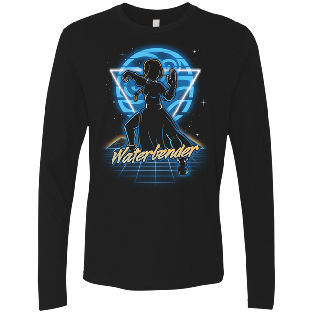 T-Shirts Black / S Retro Waterbender Men's Premium Long Sleeve