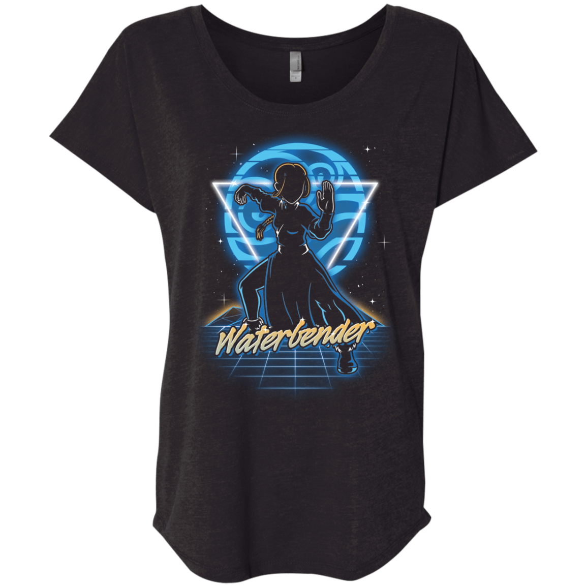 T-Shirts Vintage Black / X-Small Retro Waterbender Triblend Dolman Sleeve