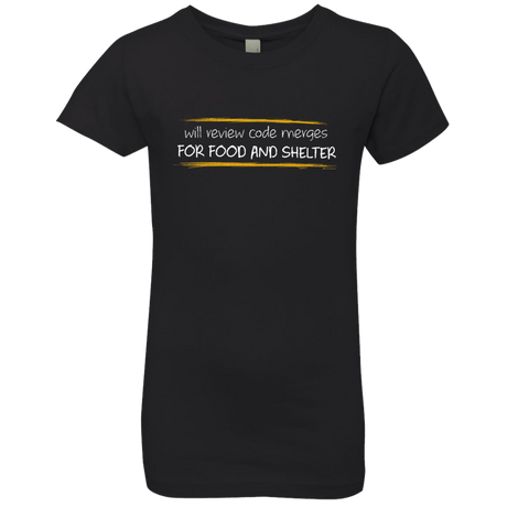 T-Shirts Black / YXS Reviewing Code For Food And Shelter Girls Premium T-Shirt